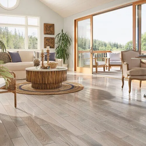 Luxury Living Room Hardwood Flooring | Kelly's Carpet & Furniture